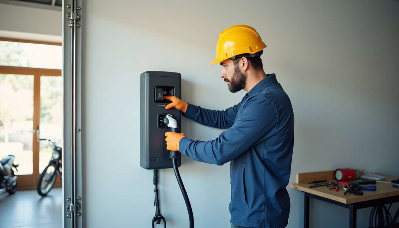 Électricien qualifié IRVE en train d