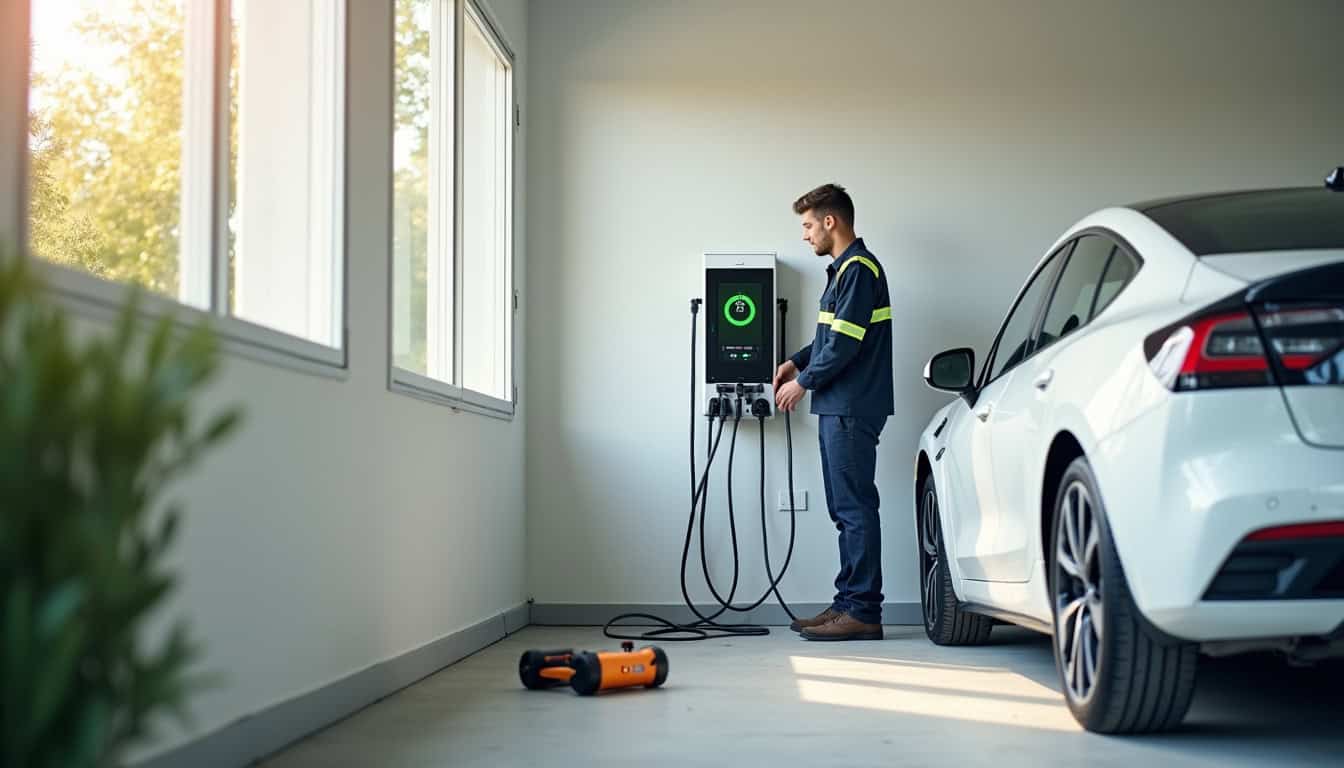 Étapes de l'installation d'une borne de recharge électrique par un professionnel IRVE