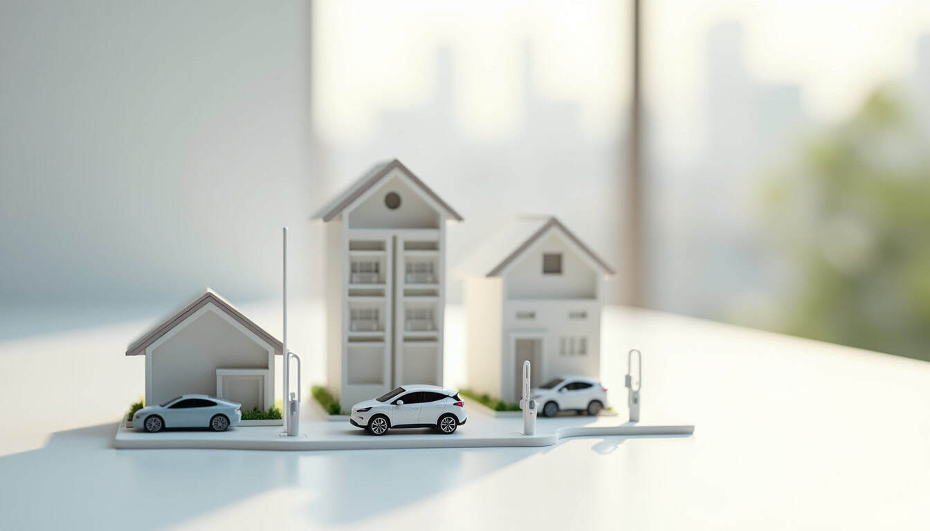 Illustration des différentes solutions d'installation de borne électrique à Massy: maison individuelle, copropriété, entreprise