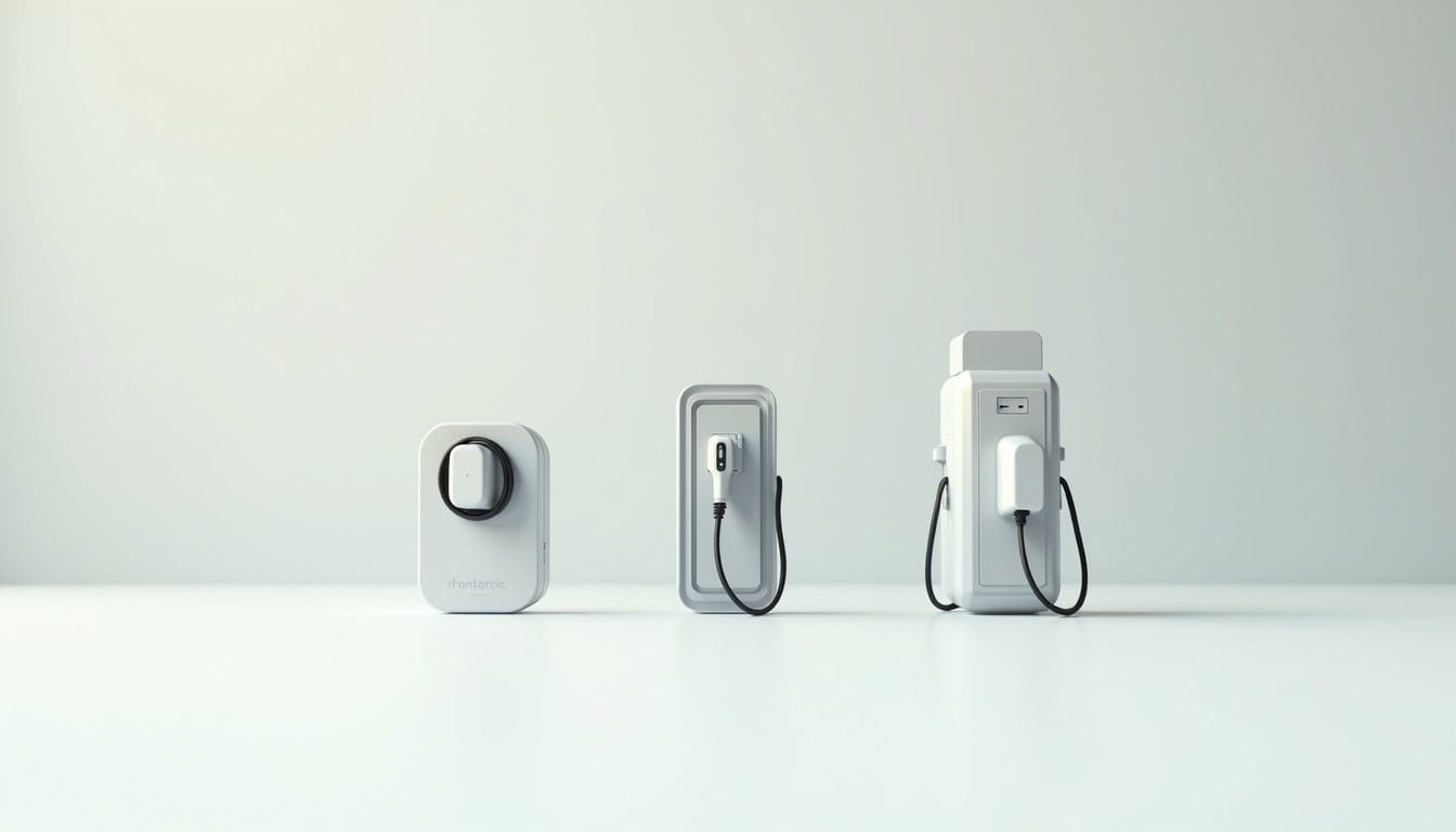 Illustration des différents types de bornes de recharge électrique pour particuliers et professionnels