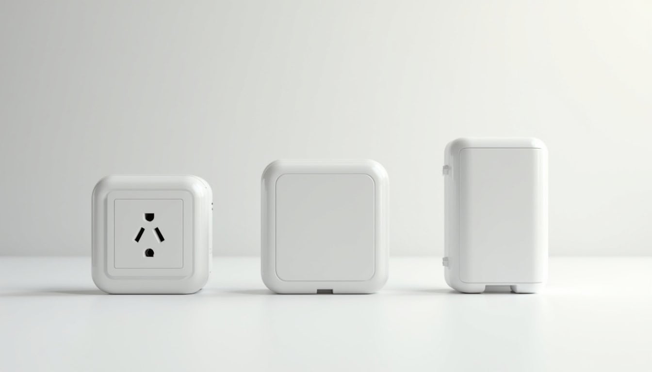 Illustration des différents types de bornes de recharge électrique: prise renforcée, wallbox 7 kW et wallbox 22 kW