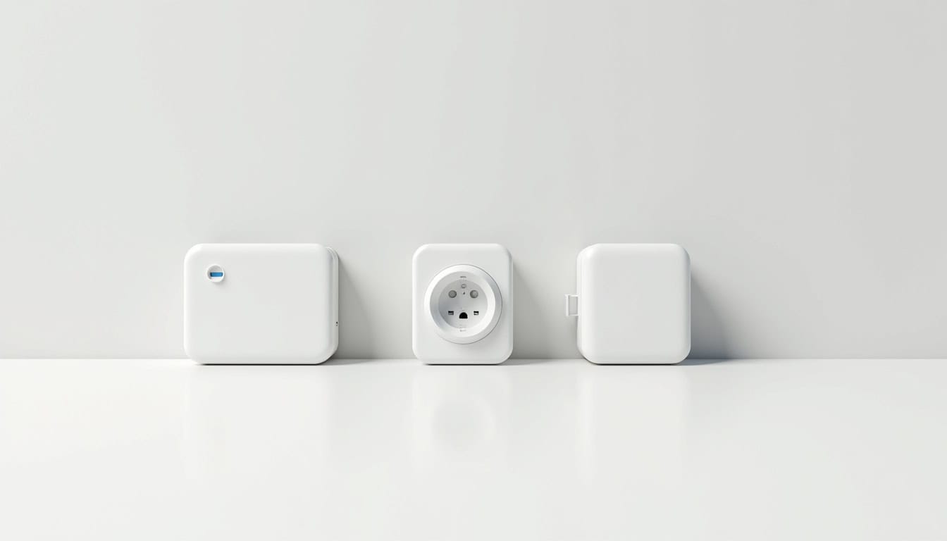 Illustration des différents types de bornes de recharge: wallbox, prise renforcée, borne portable
