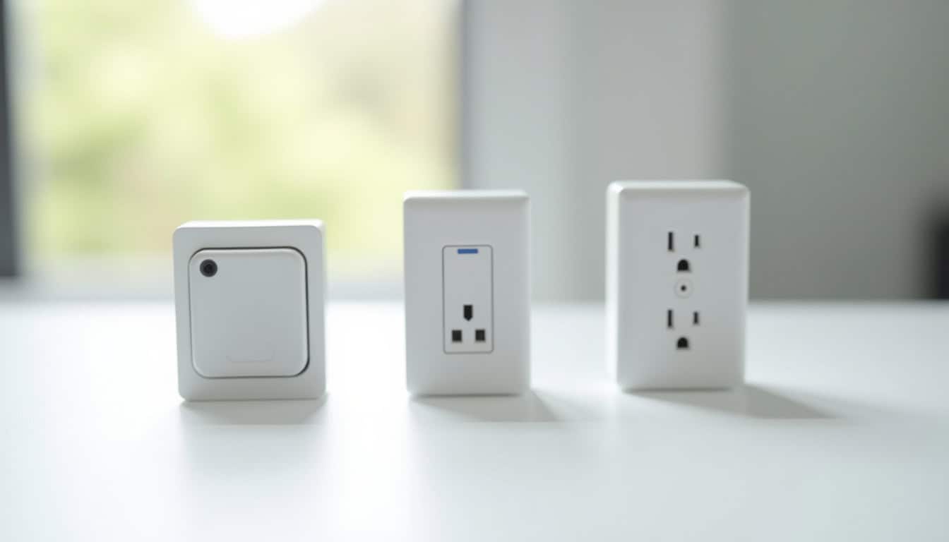 Illustration des différents types de bornes de recharge: wallbox, prise renforcée et prise standard