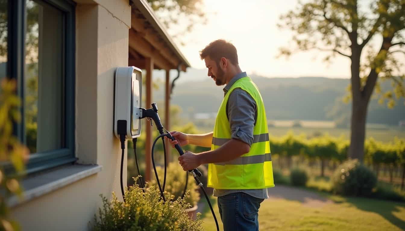 Illustration des étapes d'installation d'une borne de recharge à Béguey