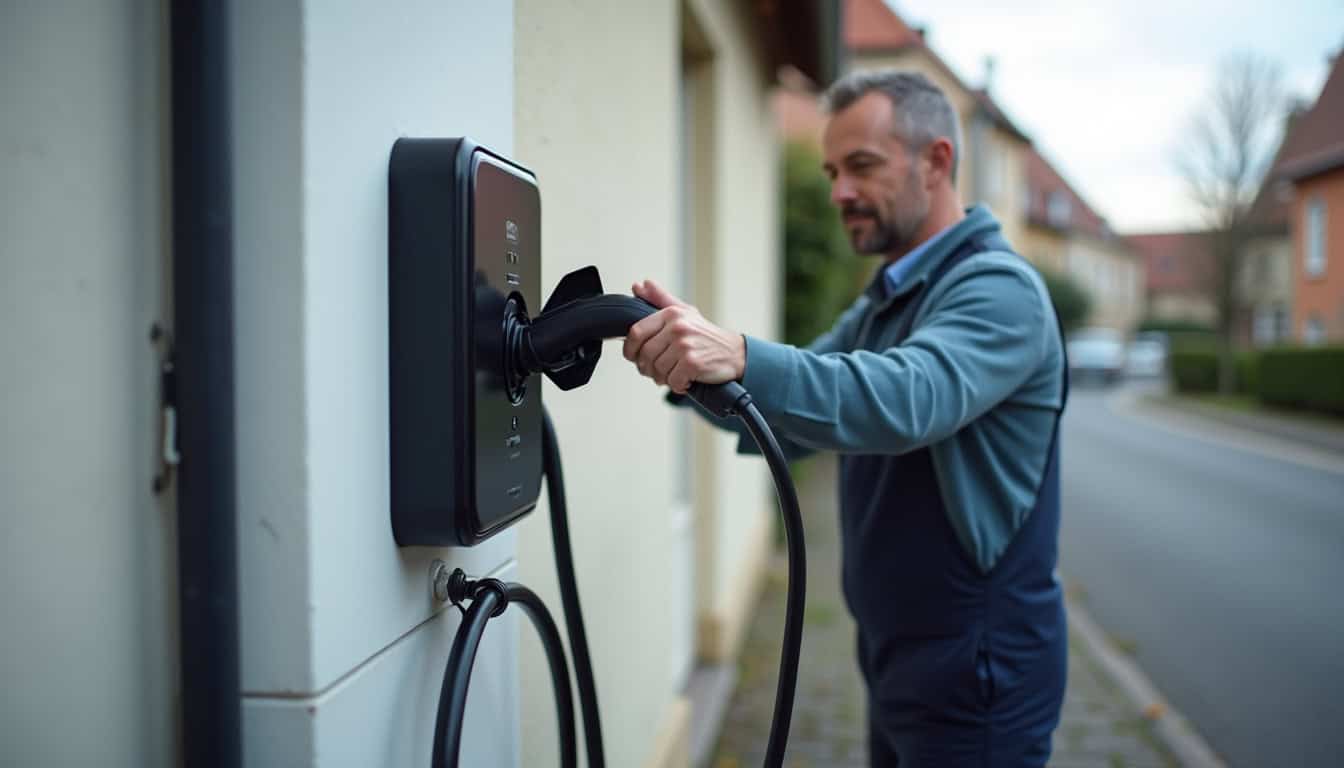 Illustration des étapes d'installation d'une borne de recharge électrique à Amiens