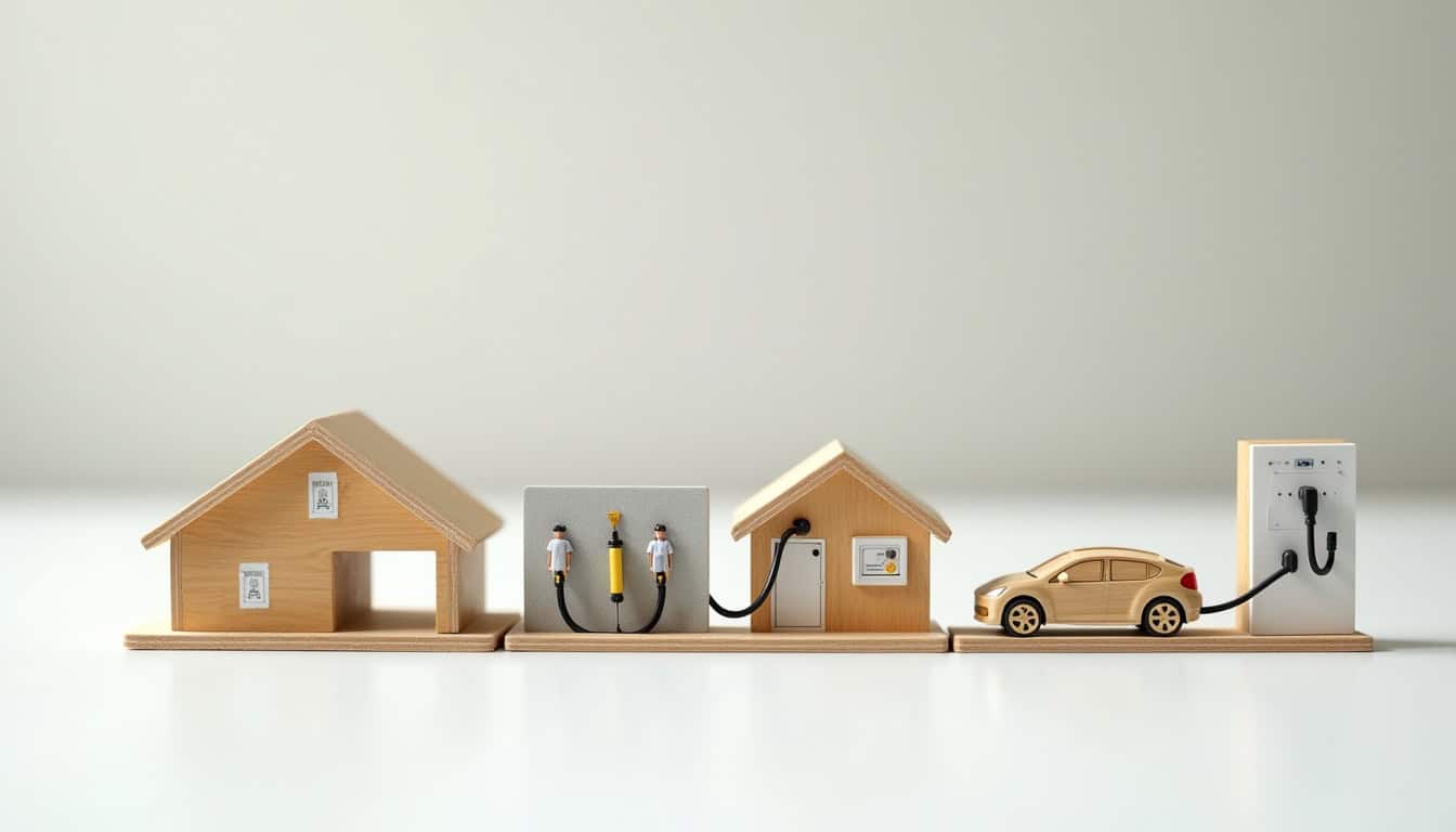 Illustration des étapes d'installation d'une borne de recharge électrique
