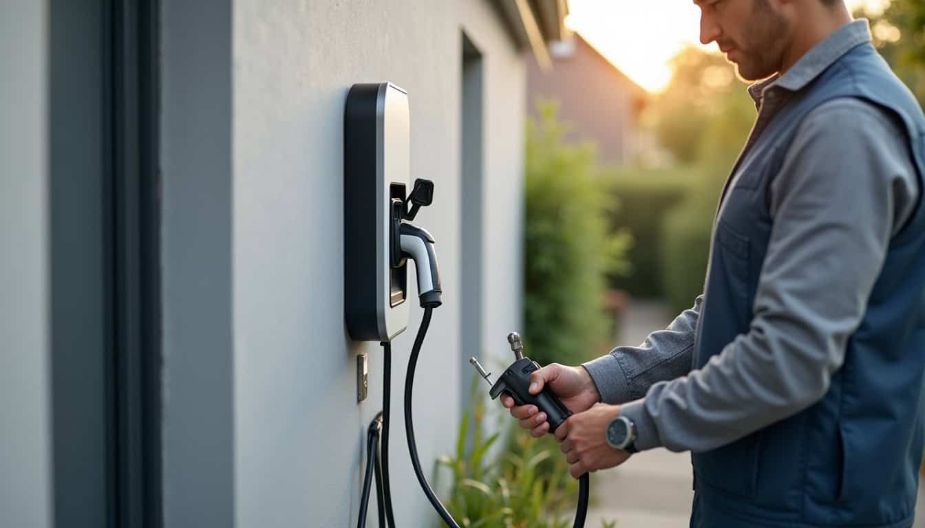 Illustration des étapes principales d'installation d'une borne de recharge électrique à Betton