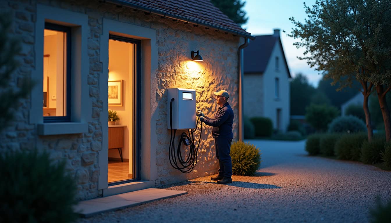Illustration des étapes principales d'installation d'une borne de recharge électrique à Chassenard