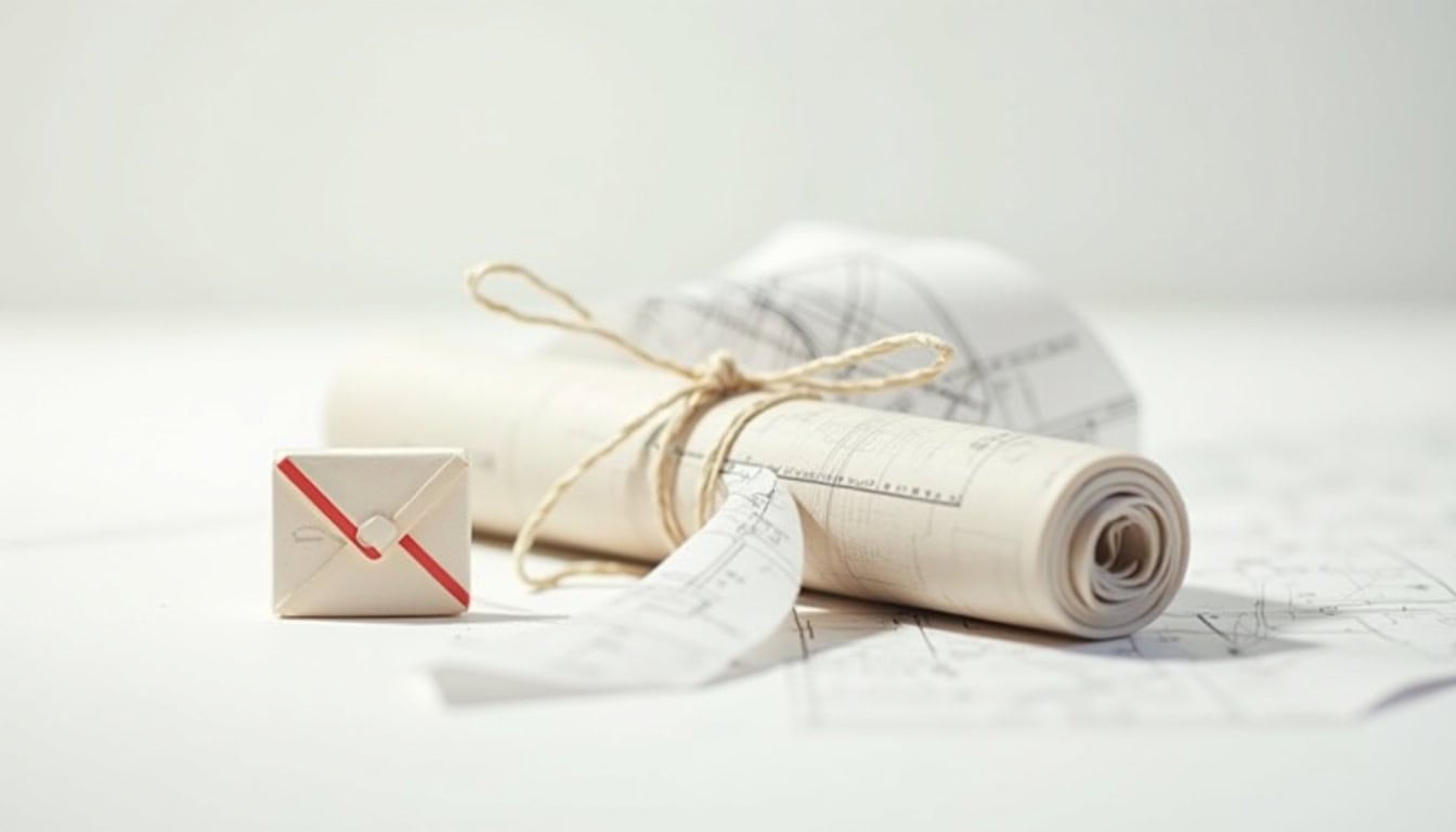 Illustration d'un courrier recommandé et d'un plan technique pour une demande d'installation de borne électrique en copropriété