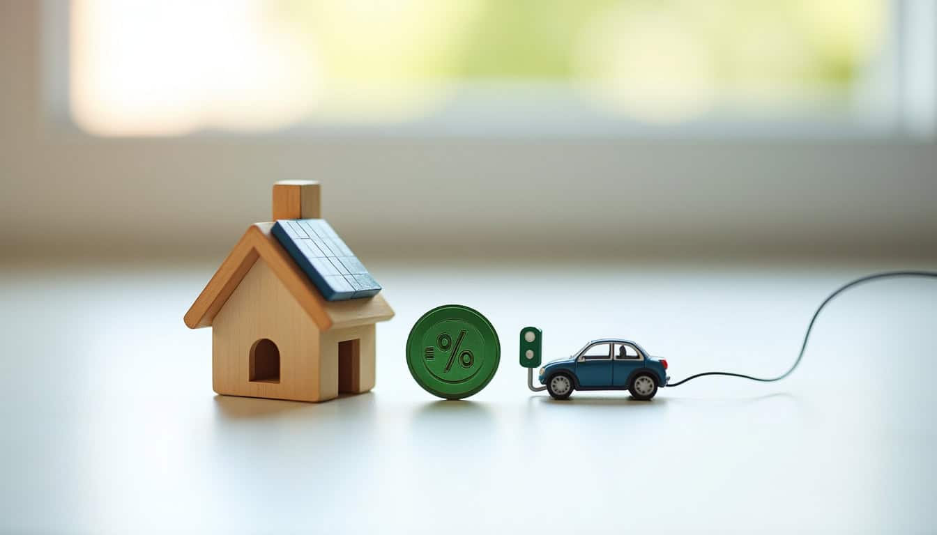Infographie illustrant les aides financières pour l'installation d'une borne de recharge: crédit d'impôt, TVA réduite, prime Advenir