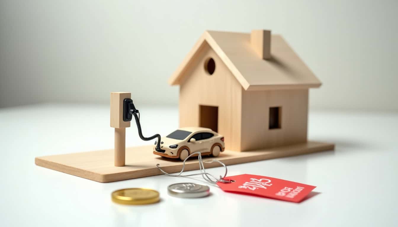 Infographie illustrant les aides financières pour l'installation d'une borne électrique à Portieux: crédit d'impôt, prime Advenir, TVA réduite