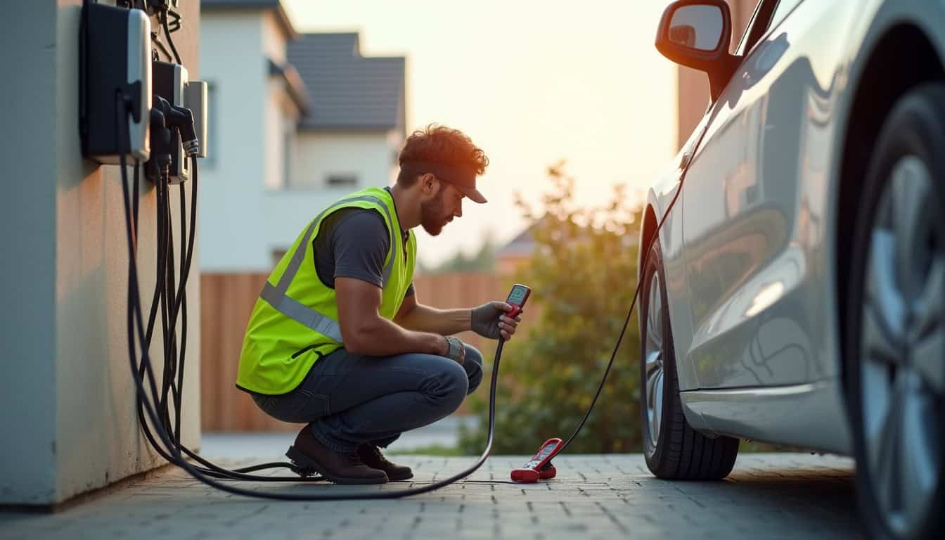 Installateur IRVE en train d