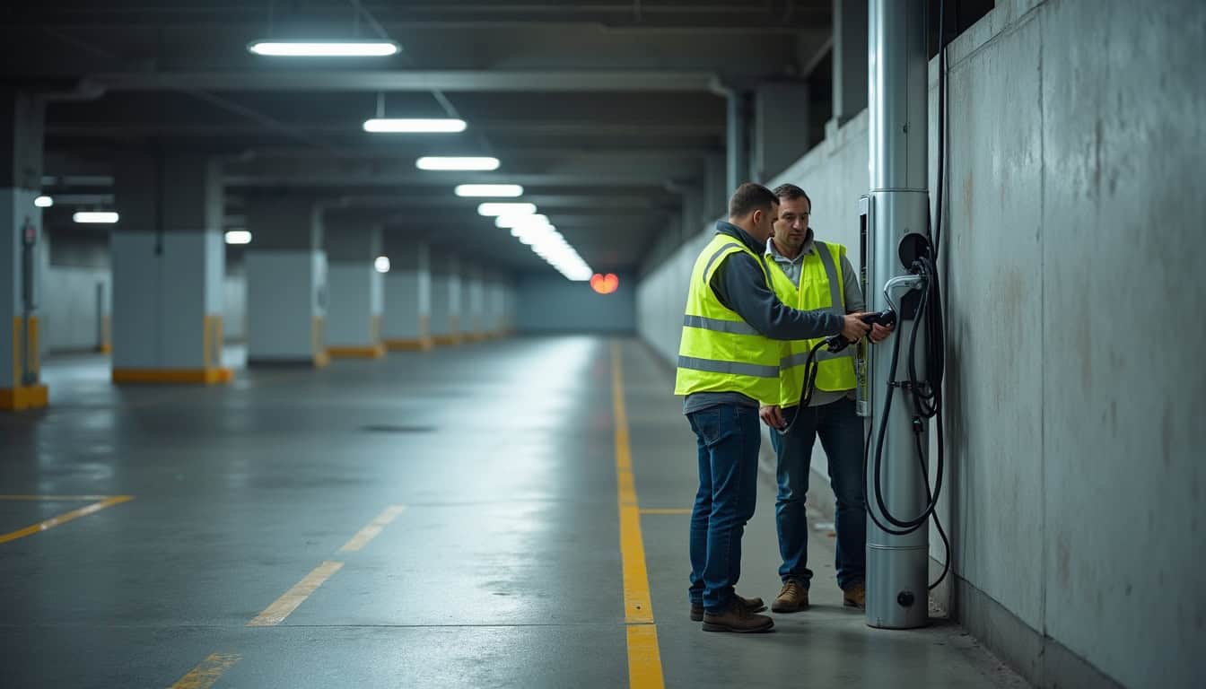 Installation de bornes de recharge dans un parking d