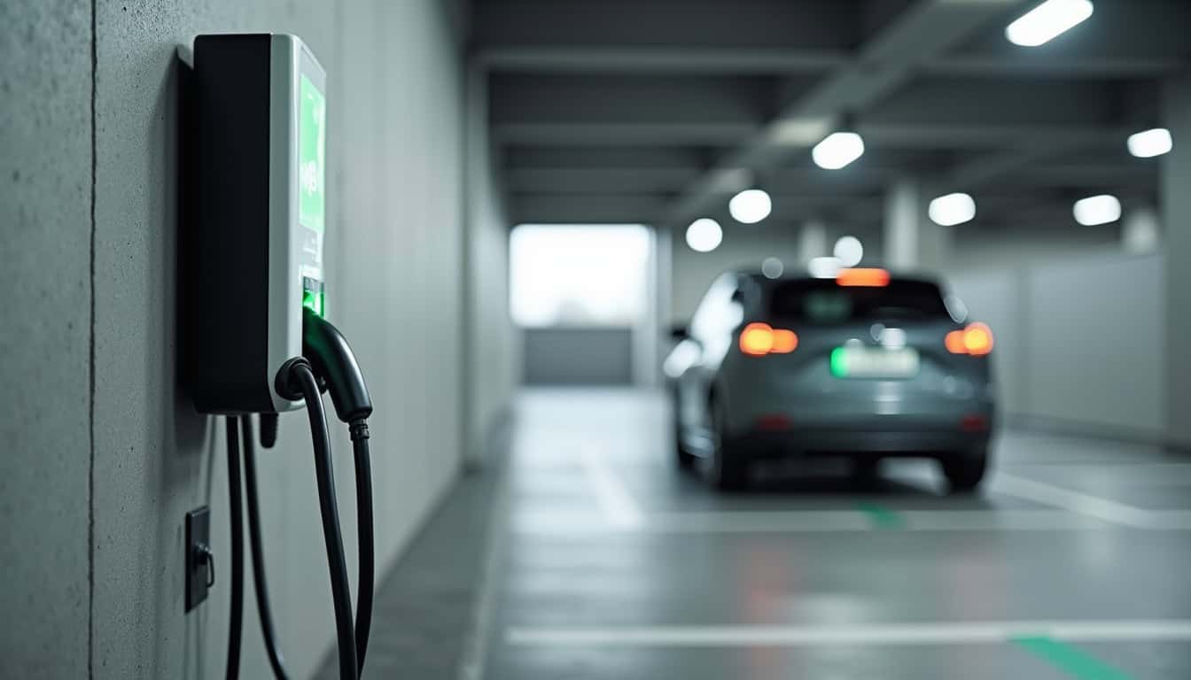 Installation de bornes de recharge pour véhicules électriques dans un parking d