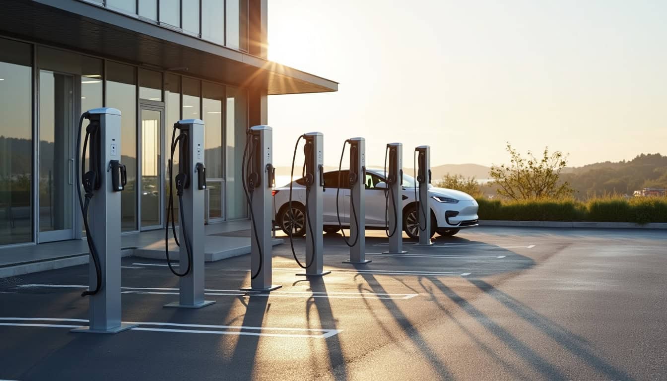 Installation de plusieurs bornes de recharge sur un parking d