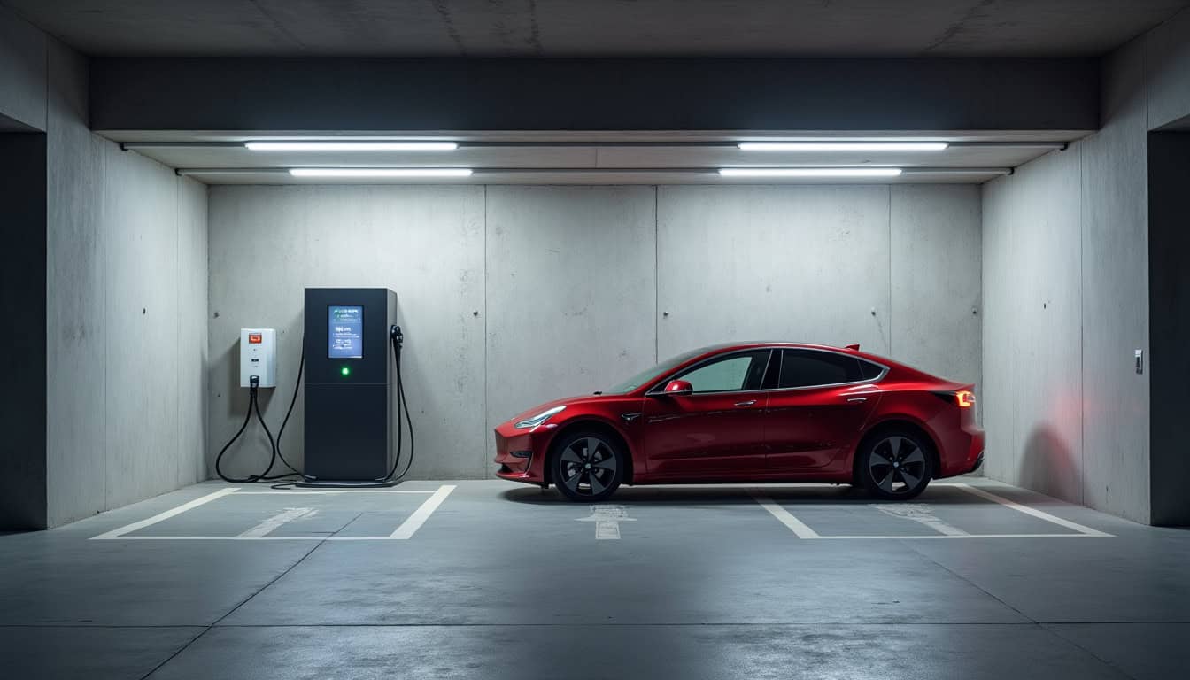 Installation d'une borne de recharge dans un parking de copropriété à Bagnols-en-Forêt