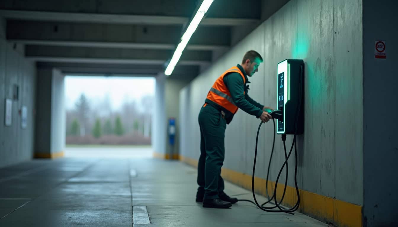 Installation d'une borne de recharge dans un parking de copropriété à Pfastatt