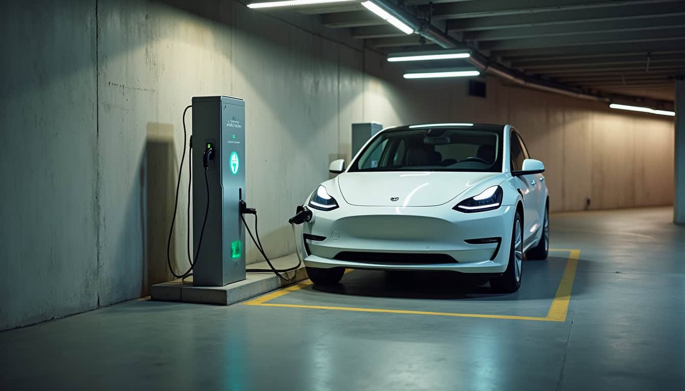 Installation d'une borne de recharge dans un parking de copropriété dans le Val-d'Oise