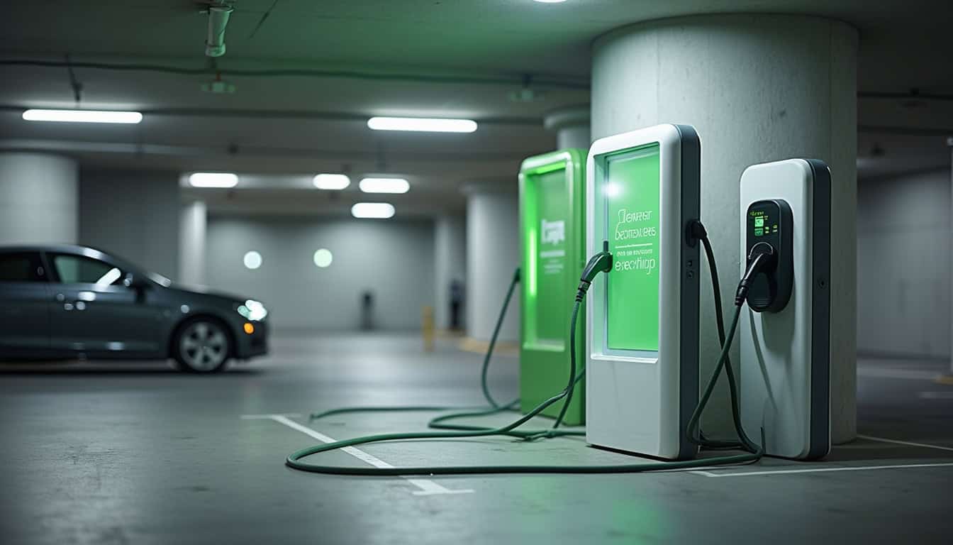 Installation d'une borne de recharge dans un parking d'immeuble à Sermaises