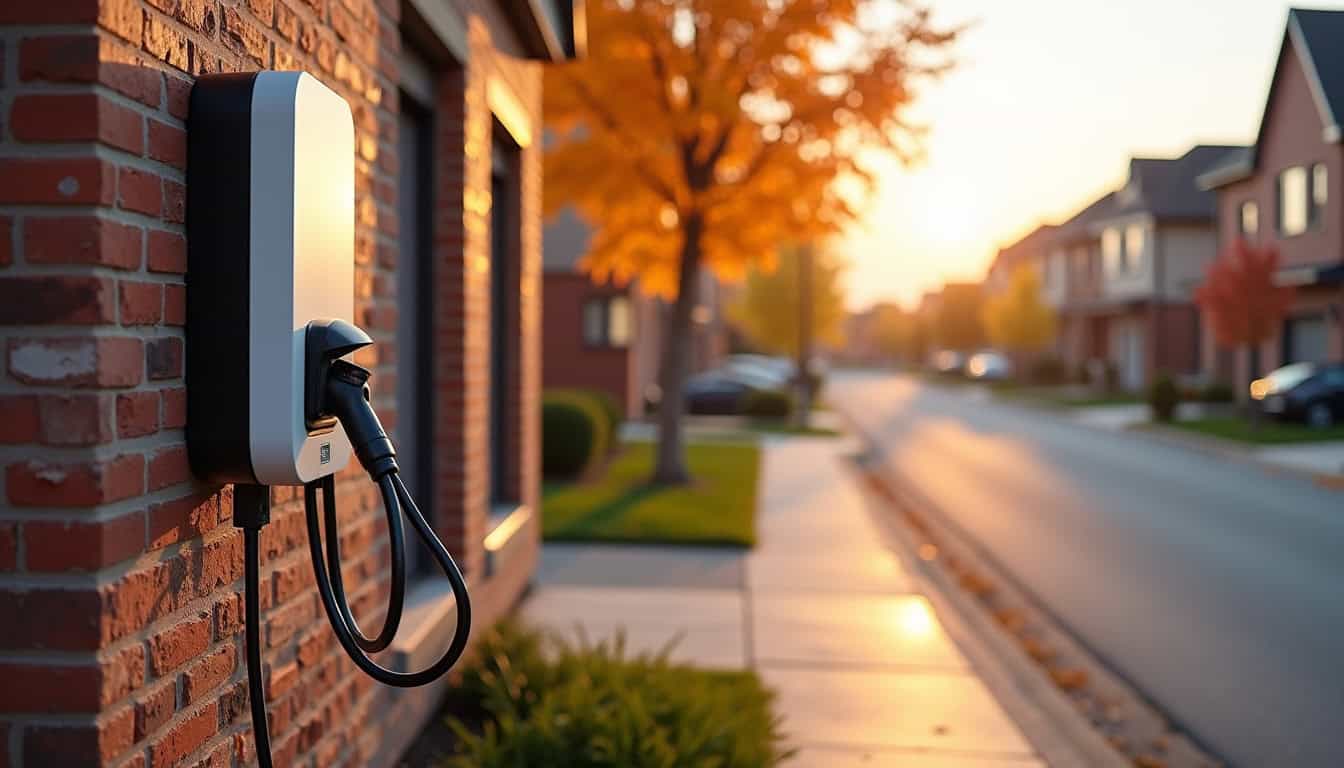 Installation d'une borne de recharge dans un quartier résidentiel de Saint-Janvier, Mirabel