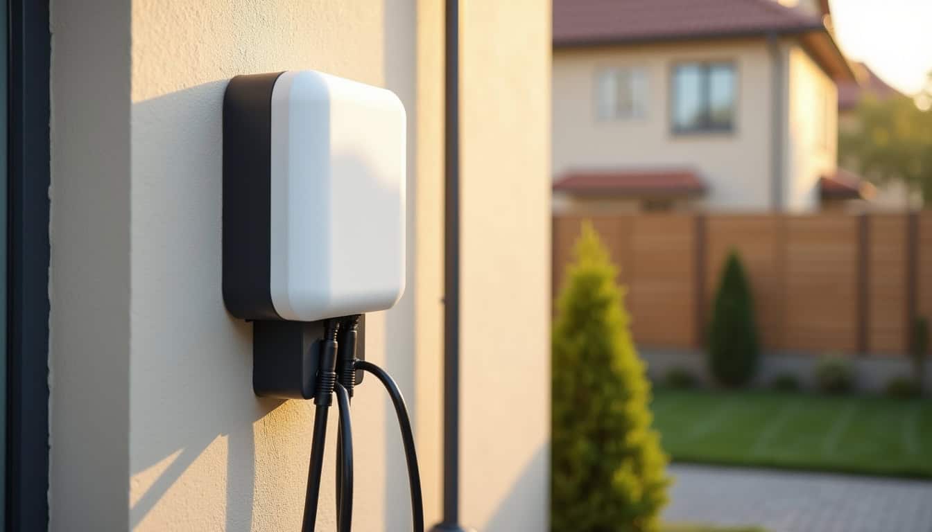 Installation d'une borne de recharge de 7,4 kW sur un mur extérieur à Péchabou