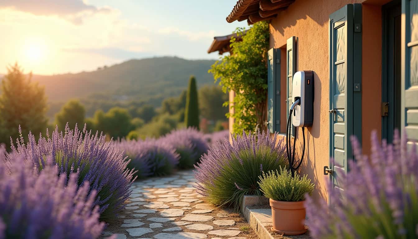 Installation d'une borne de recharge électrique à l'extérieur d'une maison à Barbières