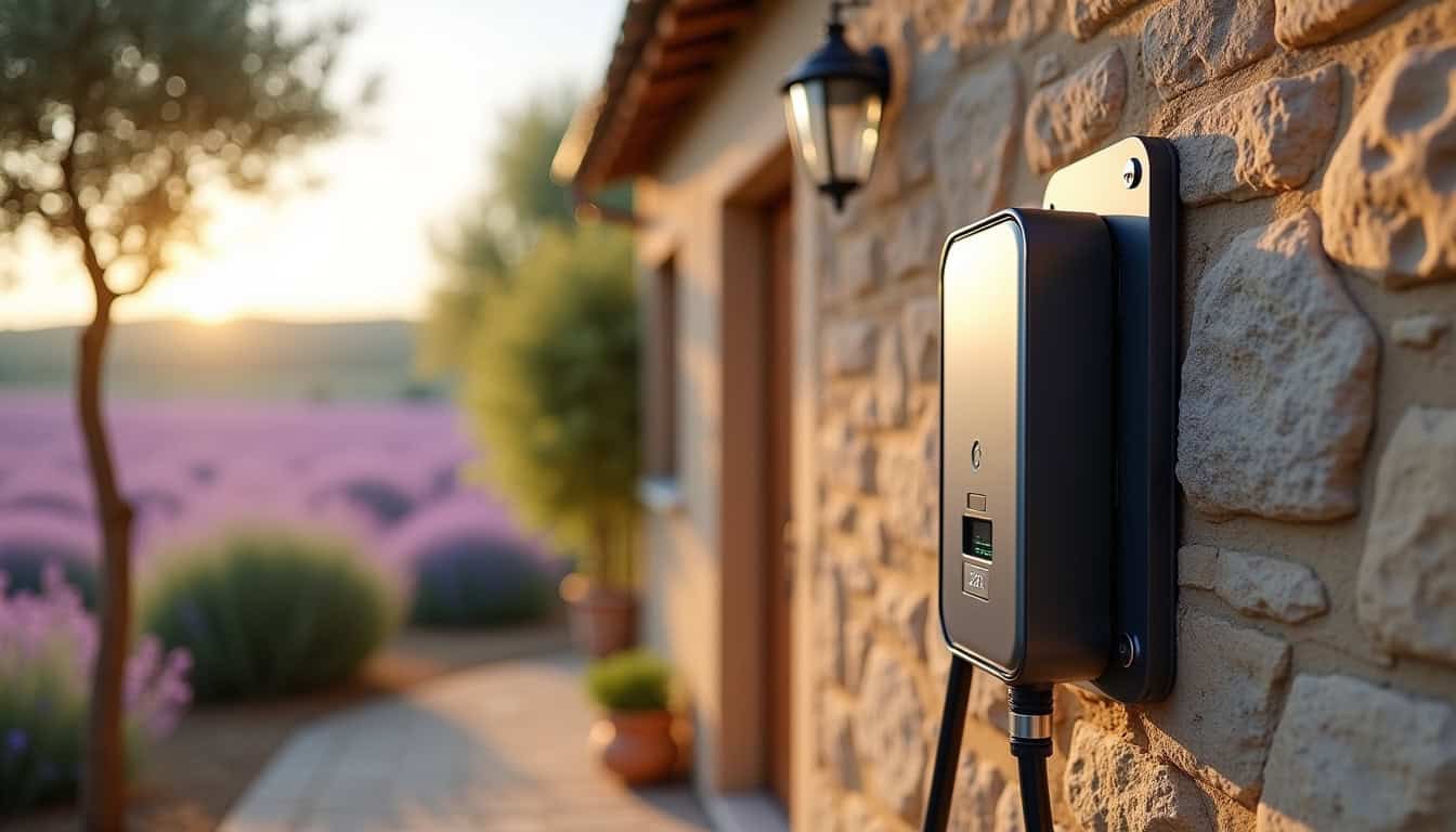 Installation d'une borne de recharge électrique à l'extérieur d'une maison à Dracé, en milieu rural