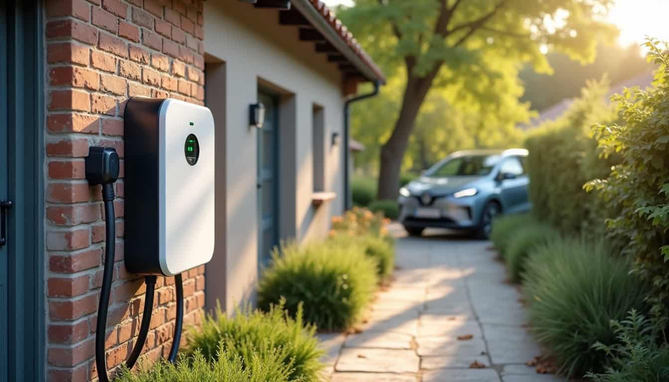 Installation d'une borne de recharge électrique à l'extérieur d'une maison à Frahier-et-Chatebier