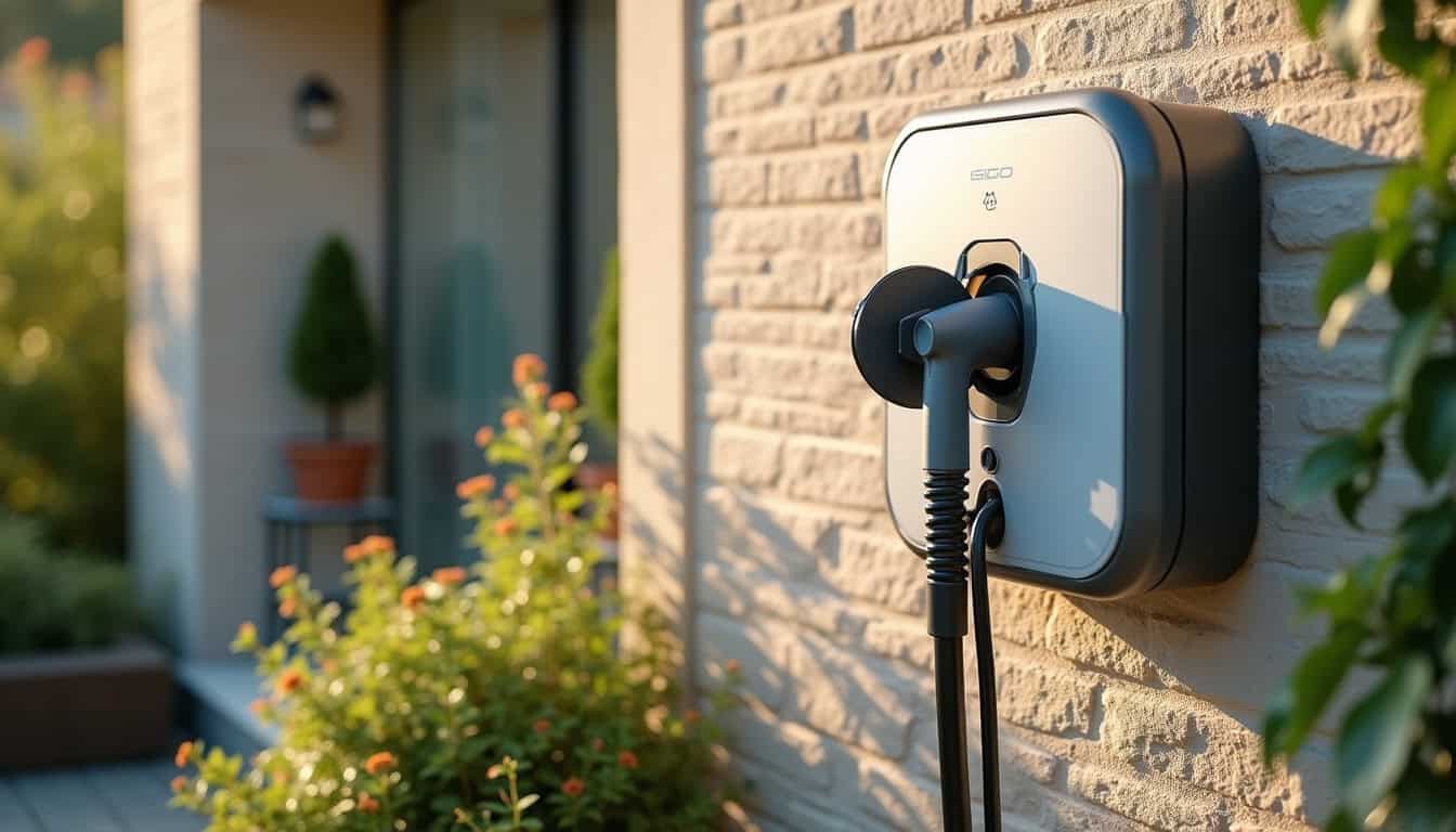 Installation d'une borne de recharge électrique à l'extérieur d'une maison à Montreuil-sur-Mer
