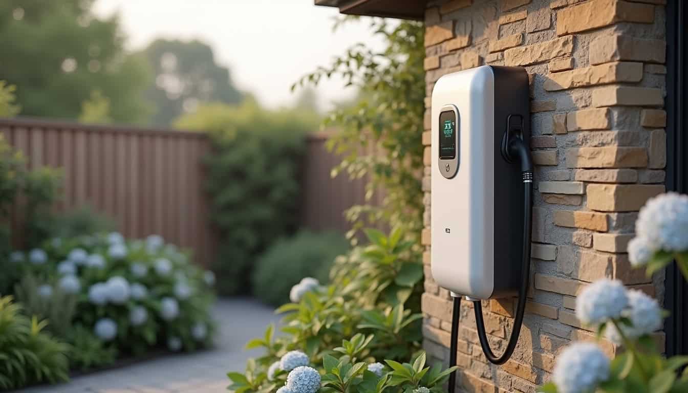 Installation d'une borne de recharge électrique à l'extérieur d'une maison à Rohan
