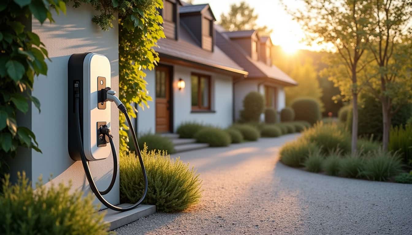 Installation d'une borne de recharge électrique à l'extérieur d'une maison à Rosselange