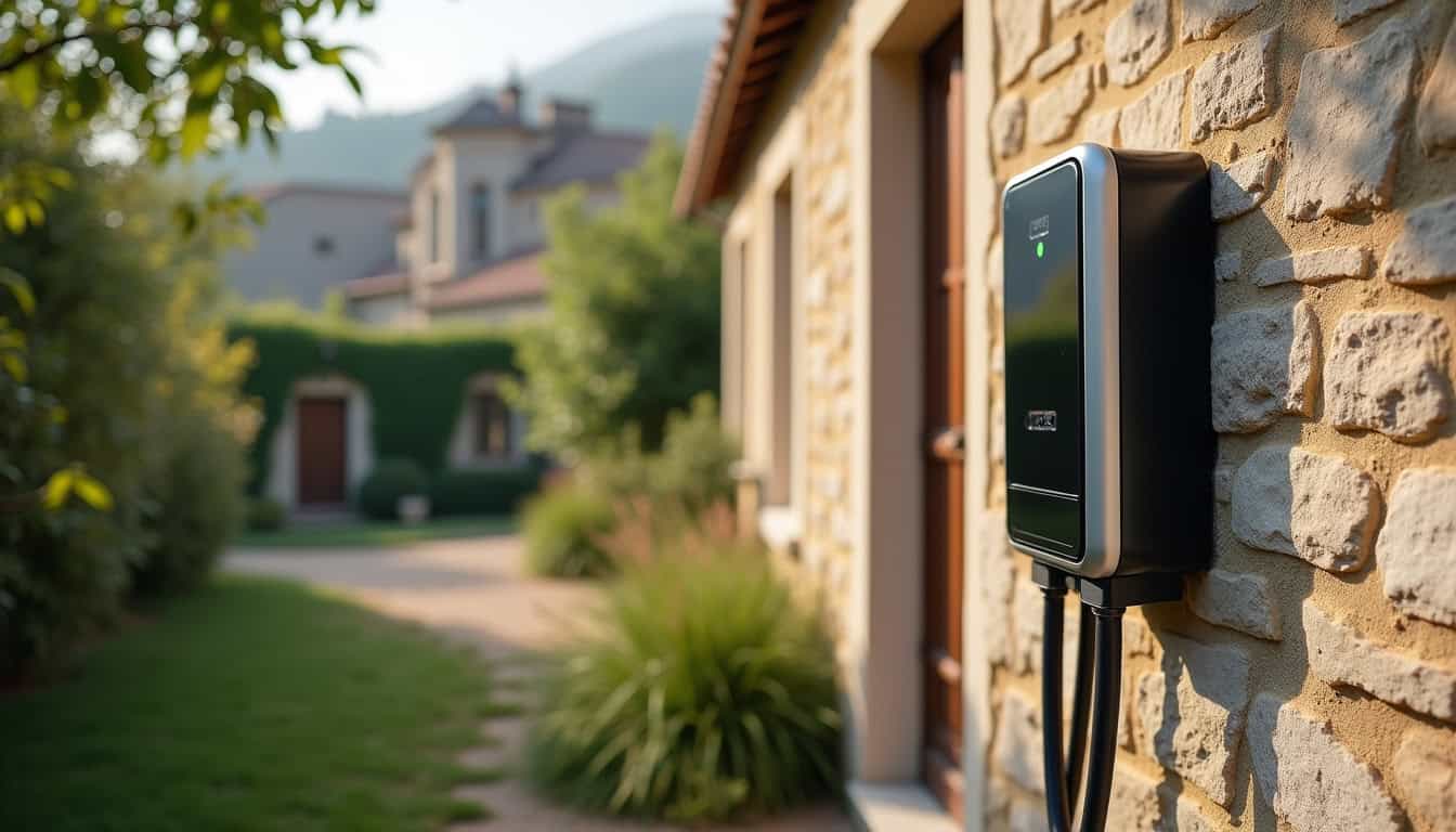 Installation d'une borne de recharge électrique à l'extérieur d'une maison à Salies-de-Béarn