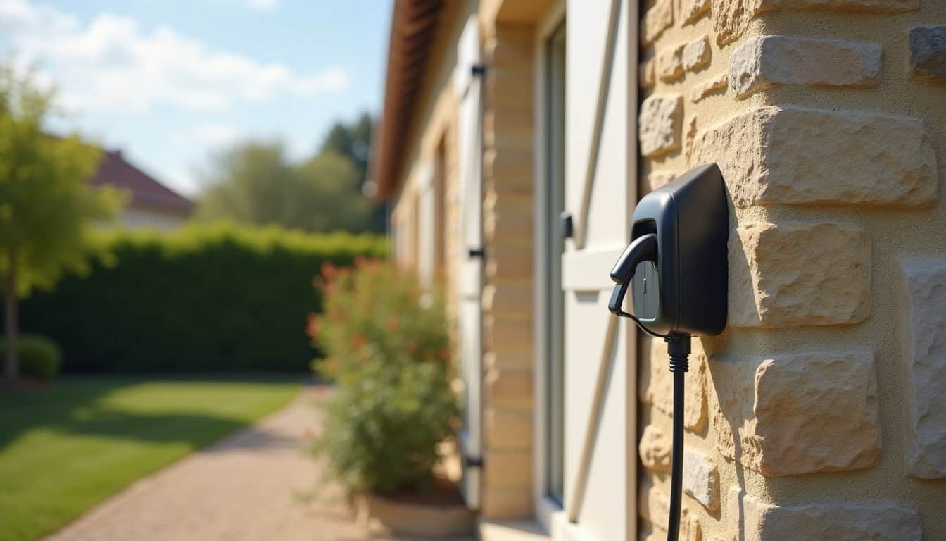 Installation d'une borne de recharge électrique à l'extérieur d'une maison à Selles-sur-Cher