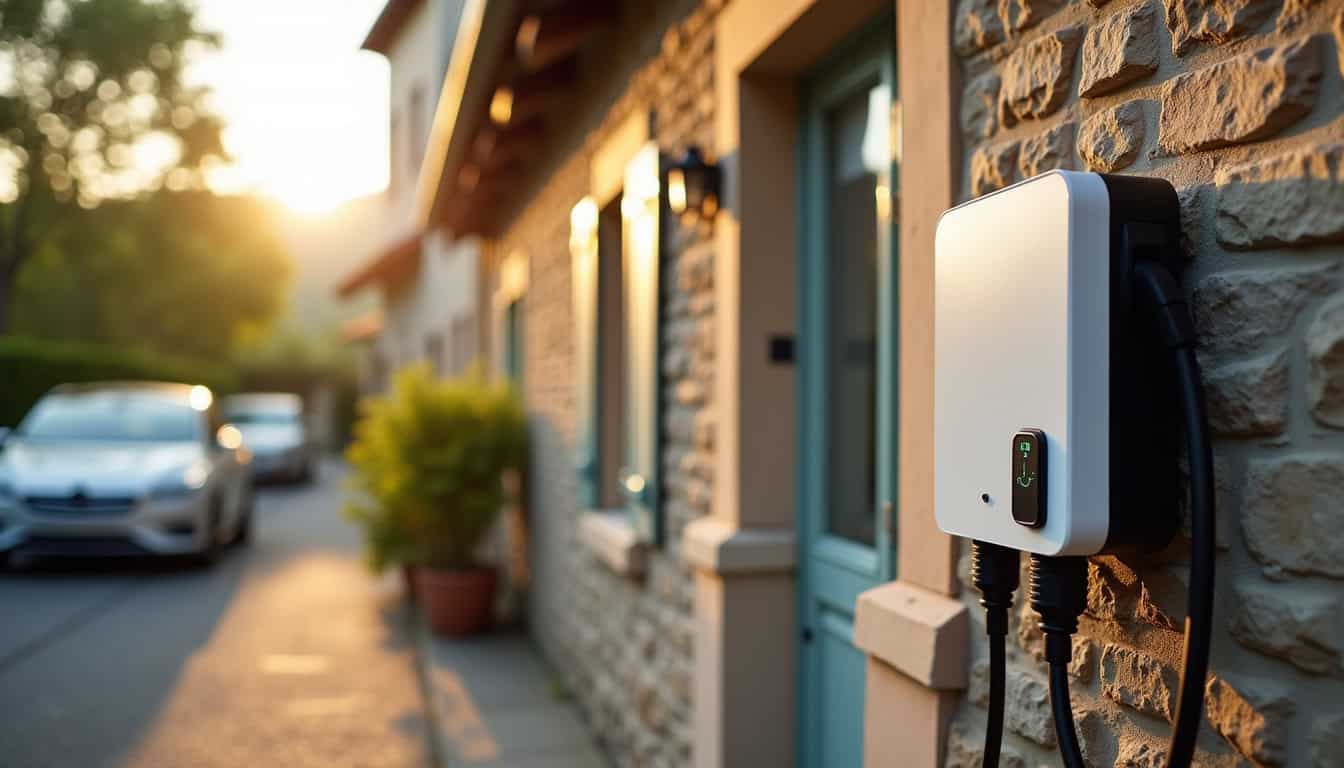 Installation d'une borne de recharge électrique à l'extérieur d'une maison à Valloire-sur-Cisse