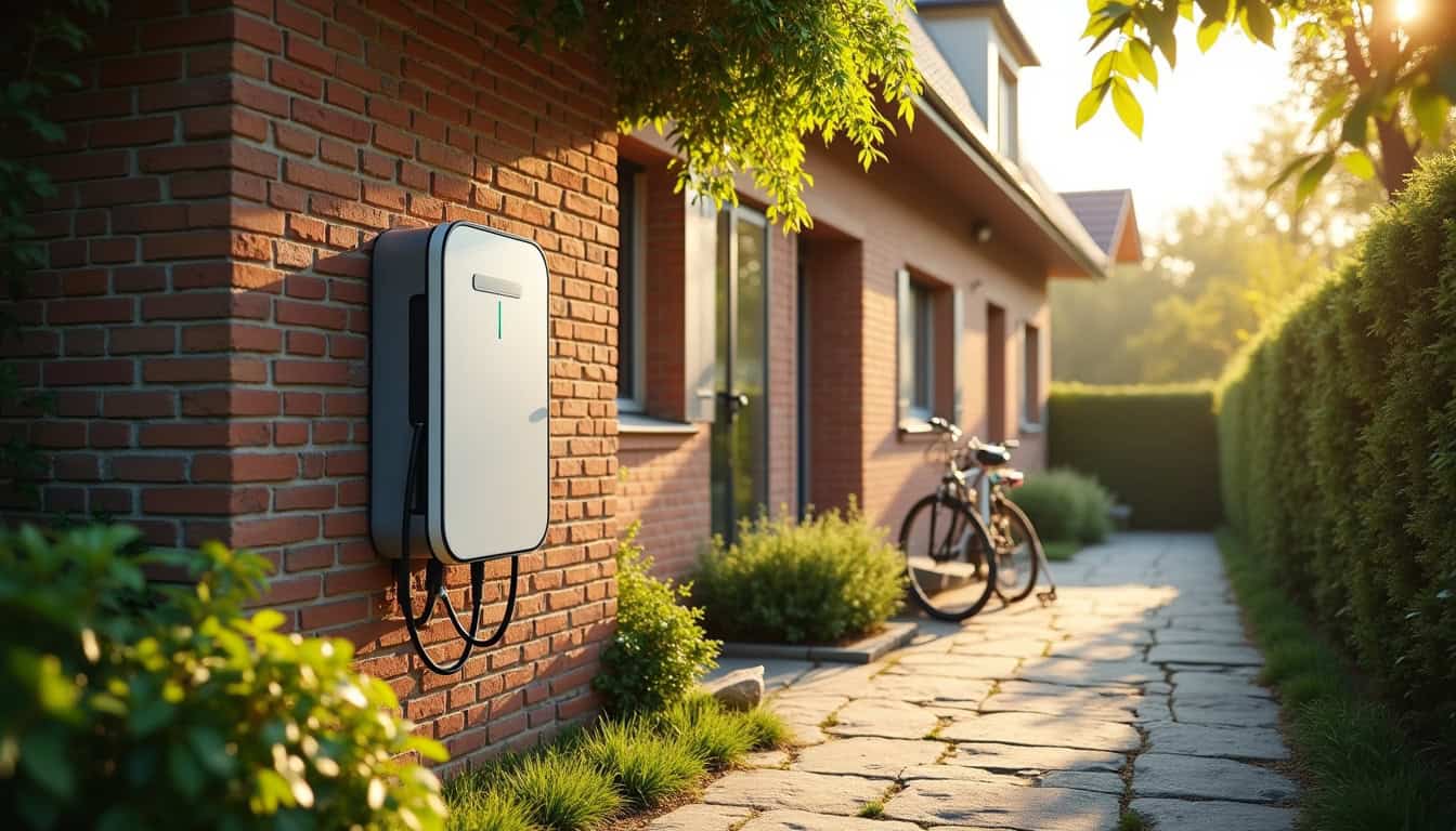 Installation d’une borne de recharge électrique à l’extérieur d’une maison à Villegouge