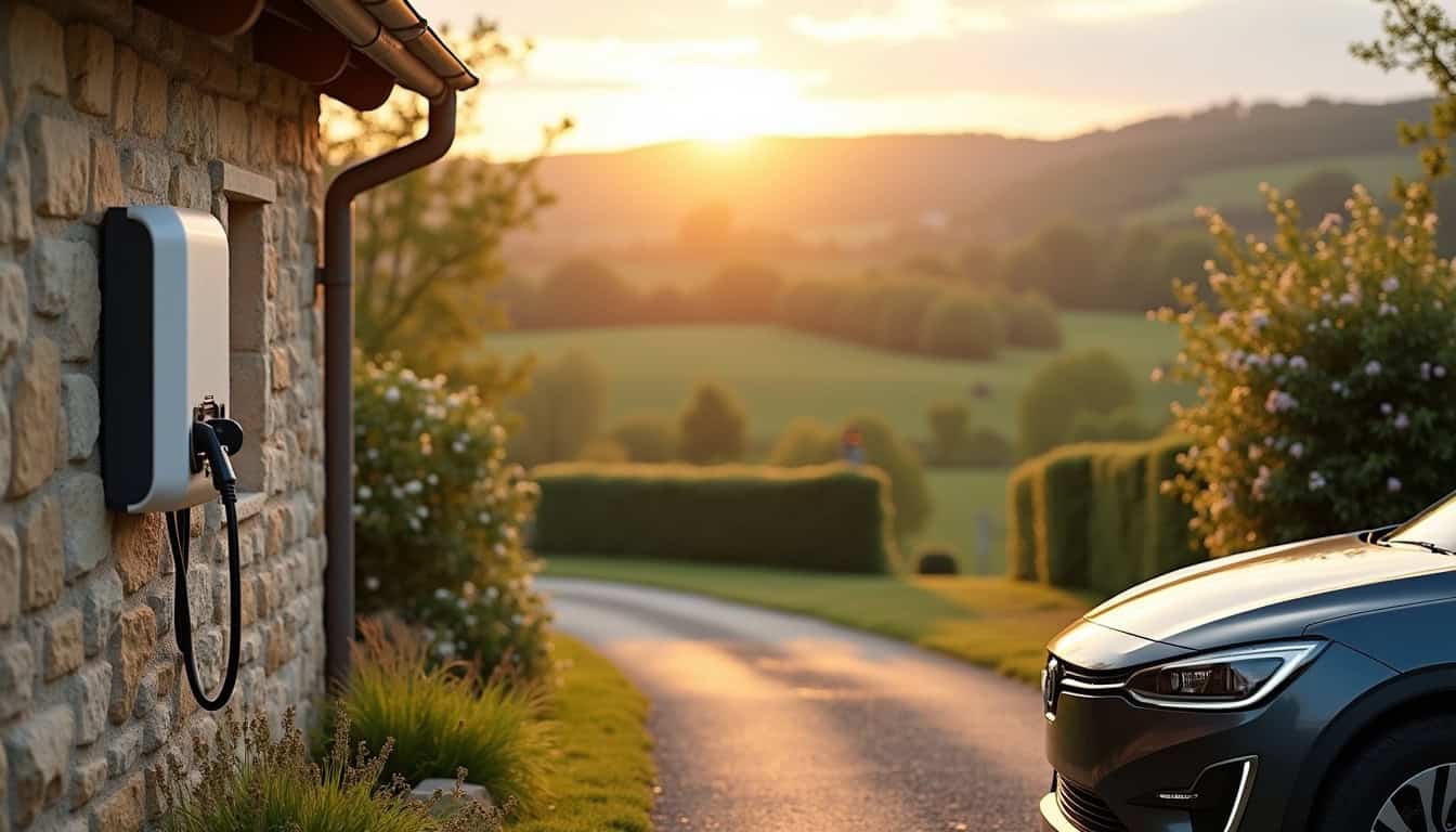 Installation d'une borne de recharge électrique à Saffré près d'un véhicule électrique