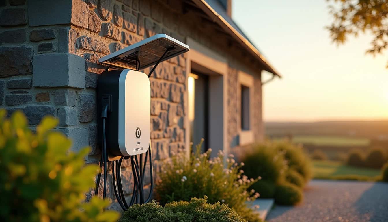 Installation d'une borne de recharge électrique couplée à des panneaux photovoltaïques à Tréguier