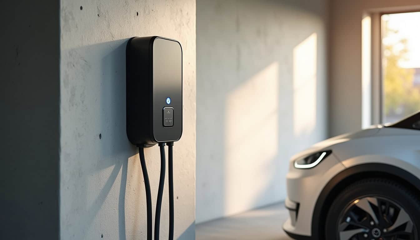 Installation d'une borne de recharge électrique dans un garage à Doyet, Allier