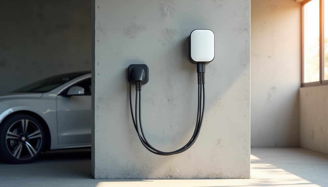 Installation d'une borne de recharge électrique dans un garage à Éterville
