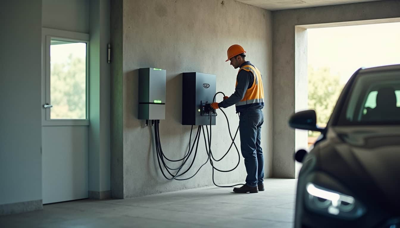 Installation d'une borne de recharge électrique dans un garage à Gaujac