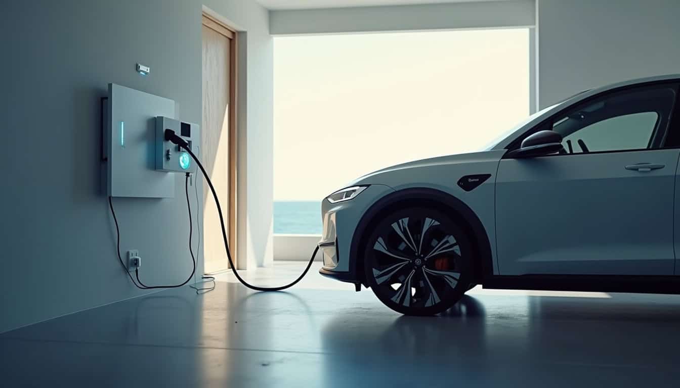 Installation d'une borne de recharge électrique dans un garage à Hautot-sur-Mer