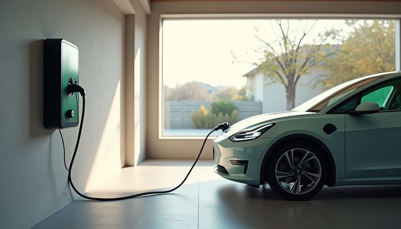 Installation d'une borne de recharge électrique dans un garage de maison individuelle à Rives-d'Andaine