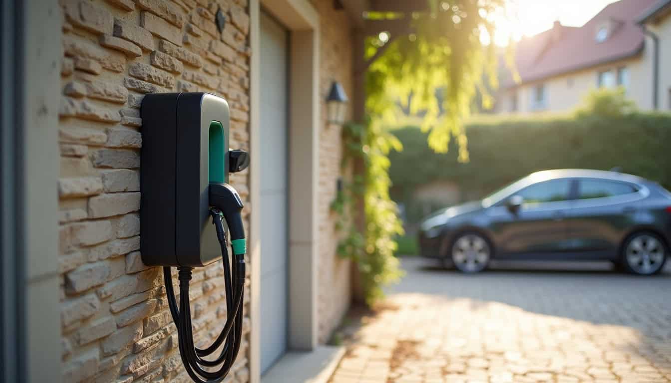 Installation d'une borne de recharge électrique dans un garage résidentiel à Saint-Cyr-sur-Loire