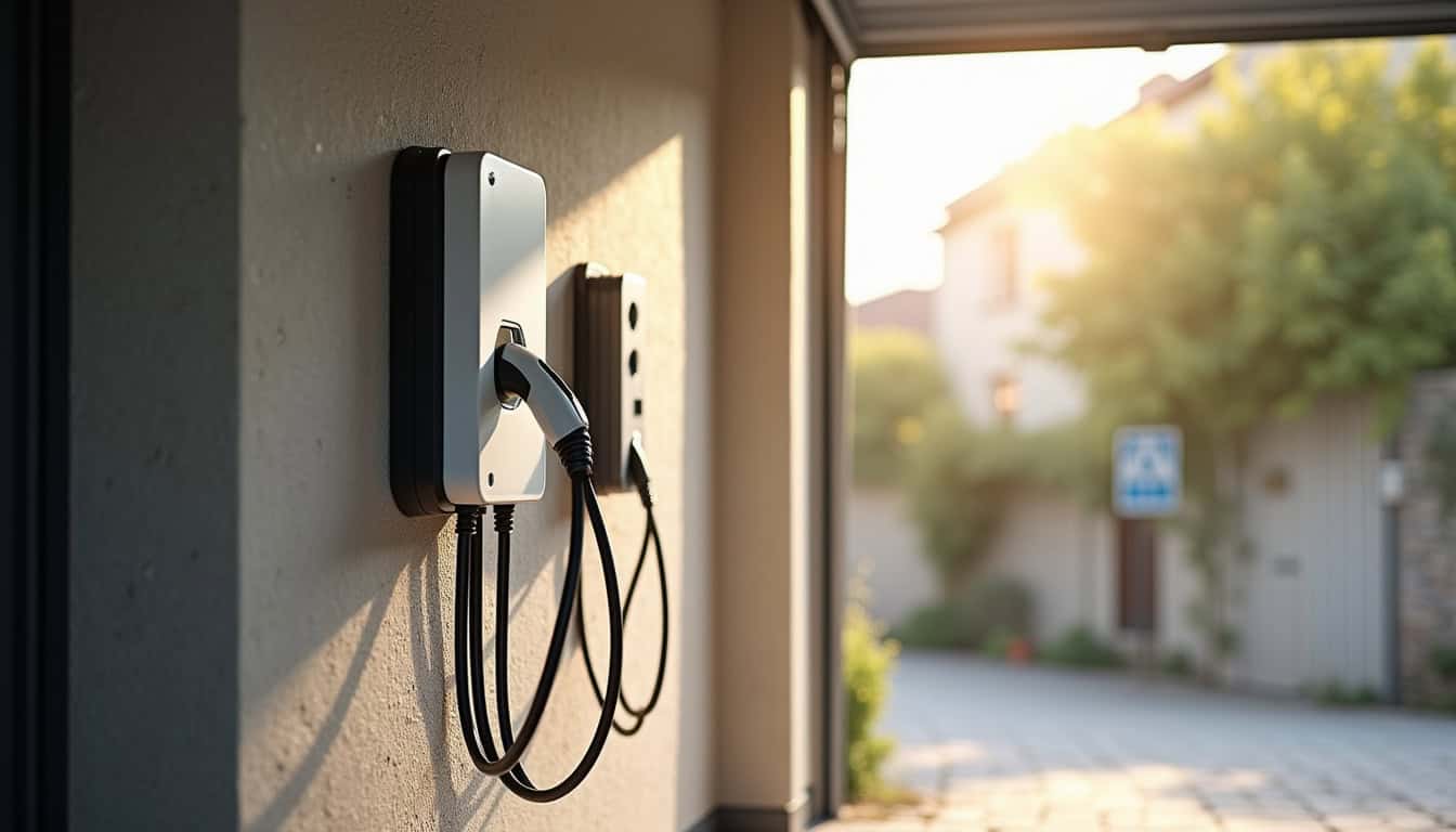 Installation d'une borne de recharge électrique dans un garage résidentiel à Saint-Prouant