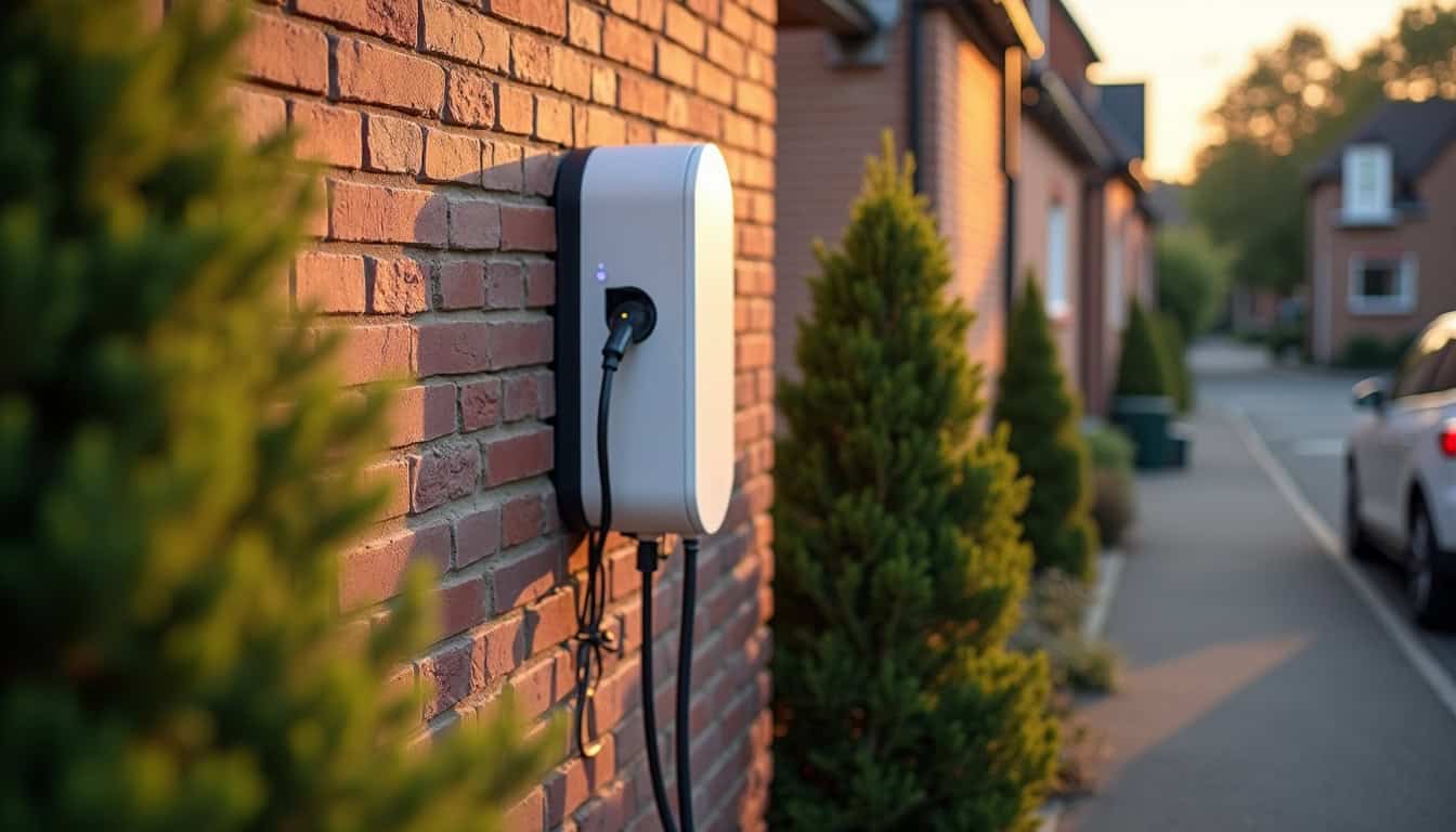 Installation d'une borne de recharge électrique devant un domicile à Proville