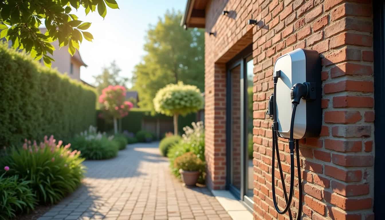Installation d'une borne de recharge électrique devant un pavillon à Bénesse-Maremne