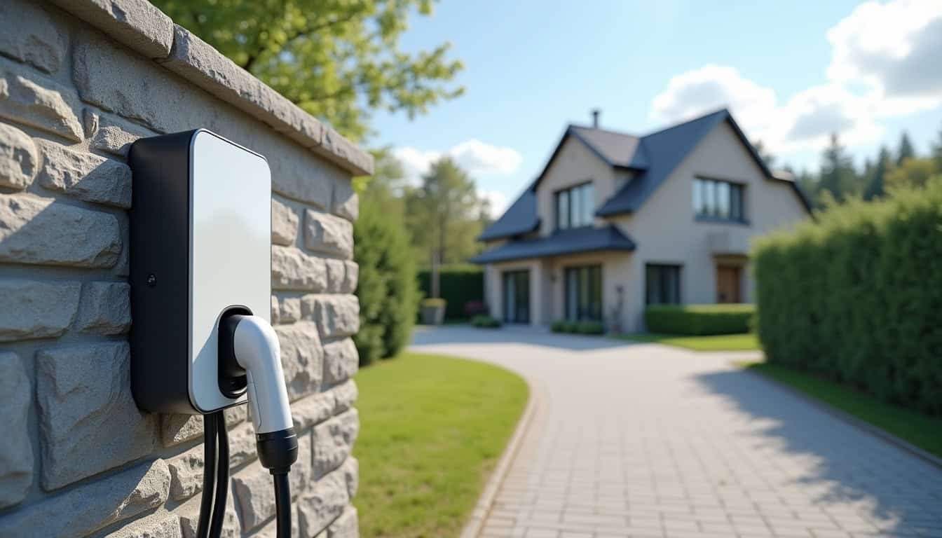 Installation d'une borne de recharge électrique devant une maison à Berry-Bouy