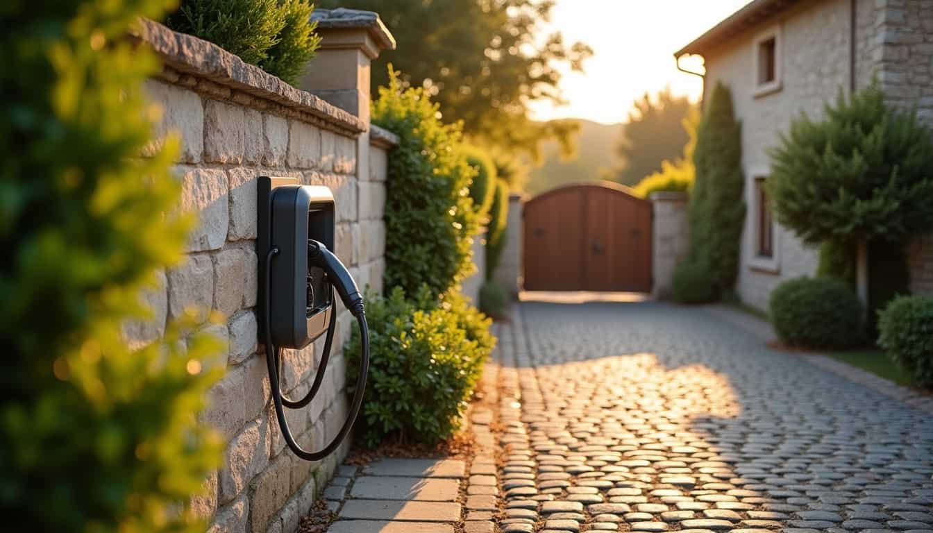 Installation d'une borne de recharge électrique devant une maison à Pussay