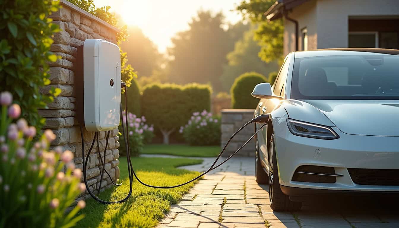 Installation d'une borne de recharge électrique devant une maison à Rolampont