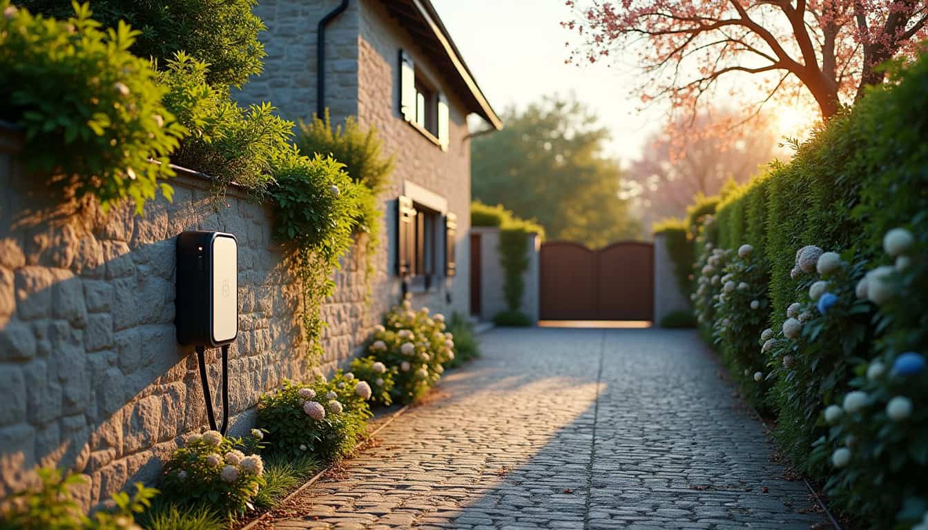 Installation d'une borne de recharge électrique devant une maison à Saint-Dionisy